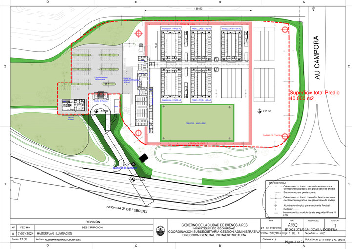 El plano de la alcaidía que el Gobierno porteño quiere construir en Villa Soldati, para 720 presos.