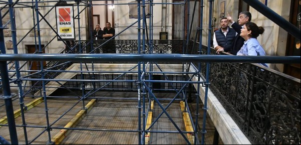 Cómo son las obras de restauración de la Casa de la Cultura, el edificio que albergó al diario La Prensa
