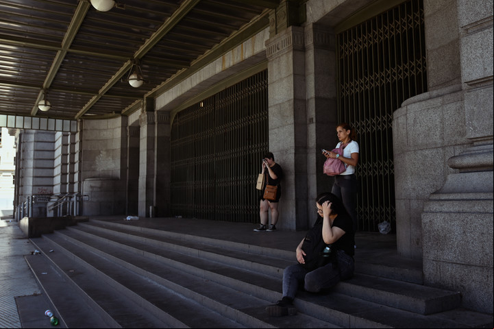 Estación de trenes de Constitución, el día del paro. Foto: Mariana Nedelcu.