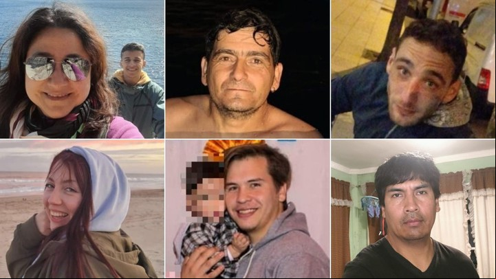 Las siete personas que fueron rescatadas bajo los escombros en el operativo de búsqueda.