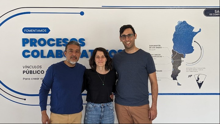 Ecolysium: Omar Ordoñez, Micaela Pescuma y Ariel Marfetan (falta el cuarto socio, Osvaldo Armani).