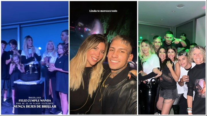 Imágenes del festejo de cumpleaños de Wanda Nara. Capturas Instagram.