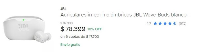 Auriculares JBL en Mercado Libre