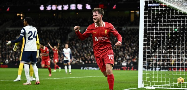 Alexis Mac Allister volvió al gol en en el partidazo que Liverpool le ganó a Tottenham por la Premier League