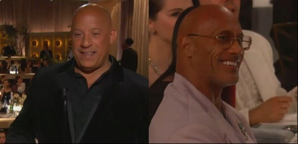 ¿Reconciliación en puerta? El raro saludo de Vin Diesel y Dwayne Johnson en los Globos de Oro 2025