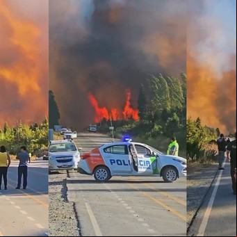 Otro incendio fuera de control en la Patagonia: ahora arden tierras cerca de El Bolsón y hay cientos de evacuados 