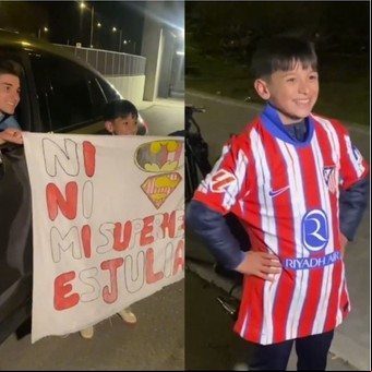 Julián Álvarez y el video viral que enamora a los hinchas del Atlético de Madrid: la reacción de un niño al que le regaló la camiseta