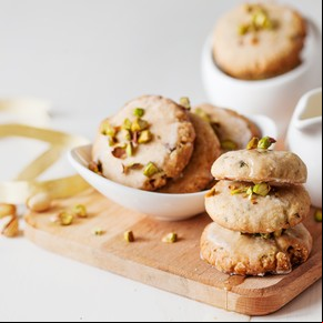 Cookie de pistacho y frambuesas