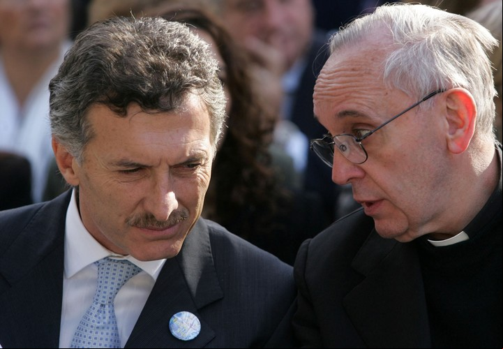 Mauricio Macri y Jorge Bergoglio, en abril de 2009. Foto DYN, archivo