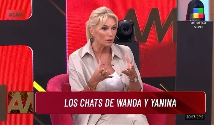Yanina Latorre expresó su malestar con Wanda Nara. Captura TV.