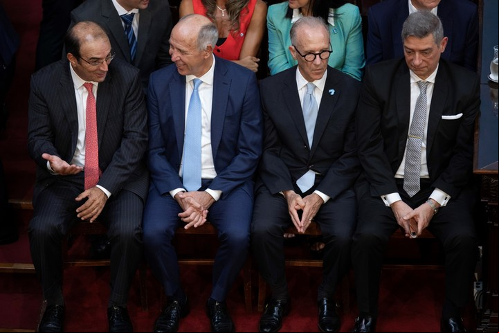 Jueces de la Corte García-Mansilla, Lorenzetti, Rosenkrantz y Rosatti. Foto: Xinhua.