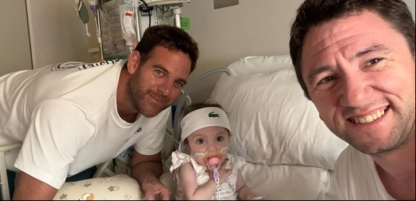 El tierno gesto de Juan Martín Del Potro con Inés, una beba tandilense de un año que espera un trasplante de corazón para seguir viviendo