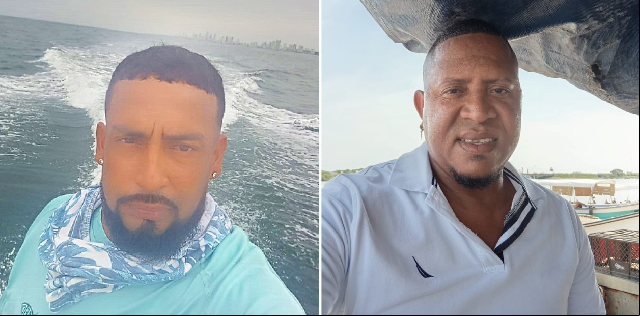 A la izquierda, Danilo Reyes, y a la derecha su compañero de pesca Mario Martínez.