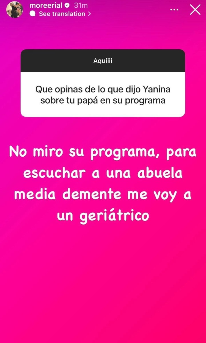 Morena Rial trató a Yanina Latorre de "demente". Foto: Instagram