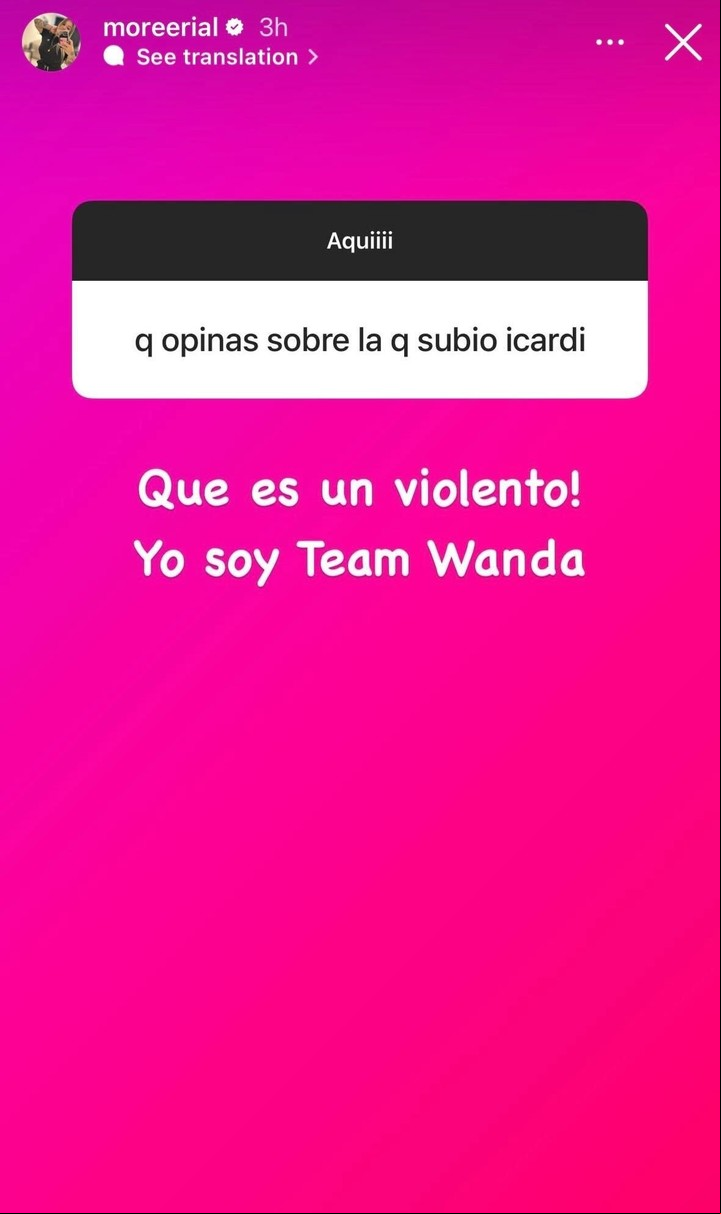 Morena Rial se posicionó en el "Wandagate" del lado de Wanda Nara. Foto: Instagram
