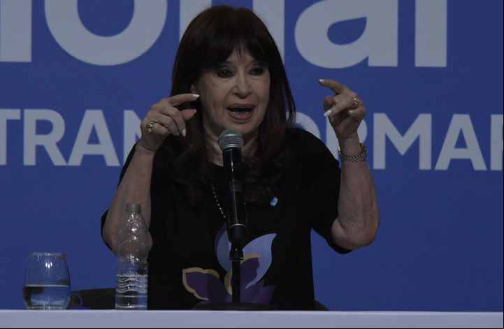 Cristina Kirchner, durante su discurso en la UBA. Foto: Matías Martin Campaya