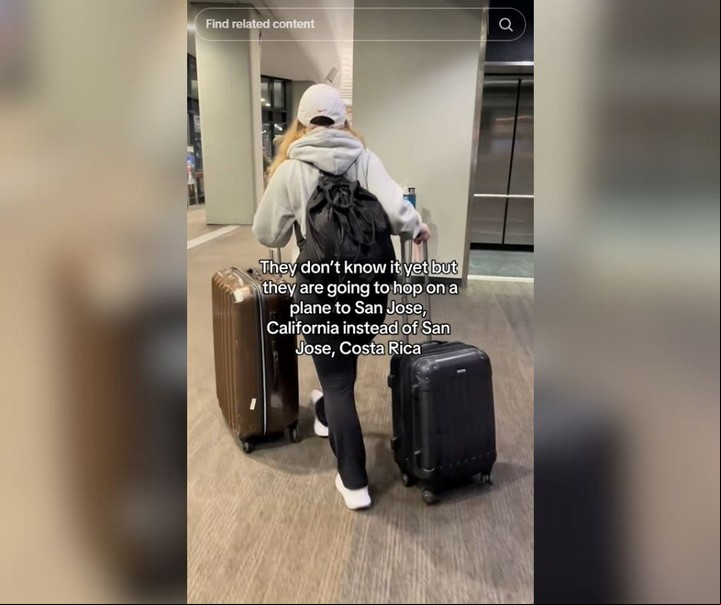 Ella y su amiga partieron del aeropuerto LaGuardia, en Nueva York. Foto: captura/@legendarylynne.