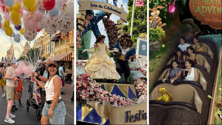 Ángela Leiva disfrutó de las diferentes atracciones y actividades que ofrece el parque temático Magic Kingdom. Fotos: Instagram.