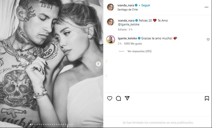L-Gante enfrentó los rumores de separación con Wanda Nara tras el posteo que le dedicó la empresaria en redes.