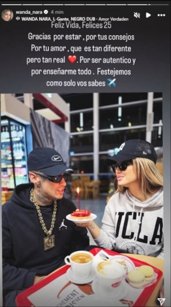Wanda Nara desafió a la Justicia al utilizar sus redes sociales para dedicarle un tierno posteo a L-Gante por su cumpleaños.