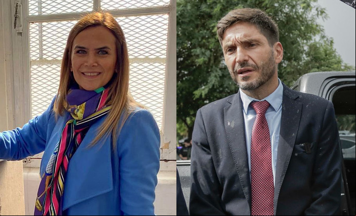 Amalia Granata y el gobernador Maximiliano Pullaro.