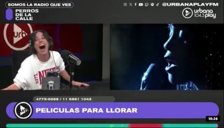 Cande Molfese y su reacción al enterarse que Whitney Houston en la protagonista de "El guardaespaldas". Captura video FM Urbana Play.