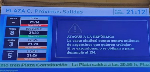 Javier Milei y sus medidas, EN VIVO: en la previa del paro, el Gobierno difunde mensajes en los trenes contra la "casta sindical"