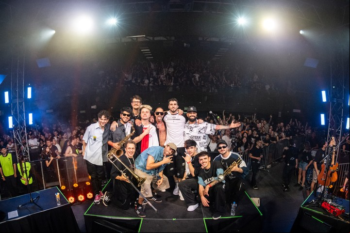 Los músicos de Cindy Cats después del Obras de diciembre 2024. Foto de prensa gentileza Irish Suárez