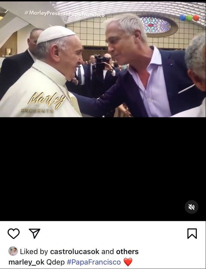 Marley despidió al papa Francisco. Foto: Instagram