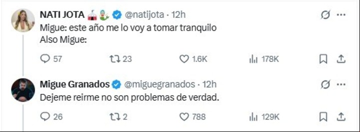 Nati Jota se sumó a la pelea entre LUZU TV y OLGA. Foto: Twitter