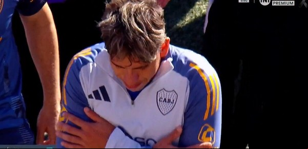 Los provocadores gestos de Marcos Rojo y Carlos Palacios antes del inicio del Superclásico entre River y Boca