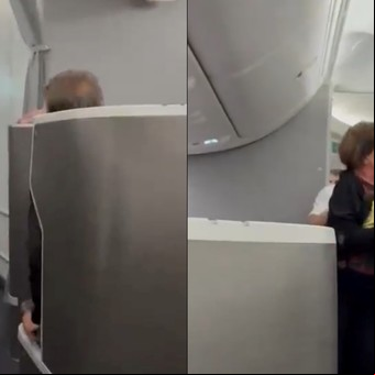 Retraso y enojo: el personal de un avión tiró al suelo a una pasajera que trató de ingresar a la cabina 