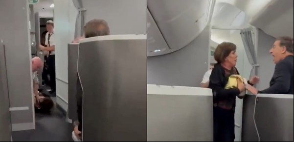 Retraso y enojo: el personal de un avión tiró al suelo a una pasajera que trató de ingresar a la cabina 