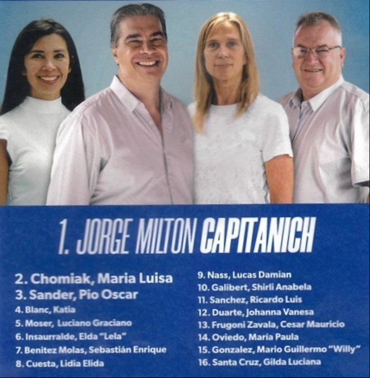 La lista de "Chaco Merece Más", la principal oposición para las elecciones de Chaco 2025. Foto: Tribunal Electoral Chaco