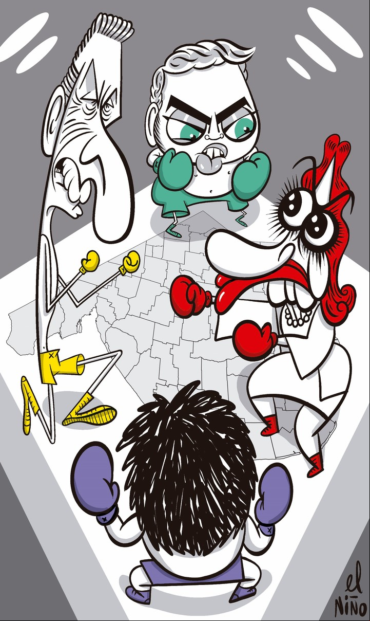 Milei, Macri, Cristina y Kicillof.