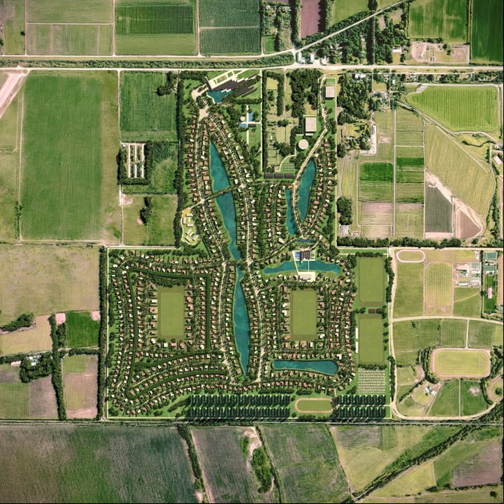 El masterplan contempla área residencial, lagunas y amenities.