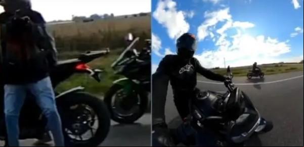 A los culatazos y usando una Ducati de alta gama: así fue el violento ataque motochorro sobre la ruta 8 que quedó grabado por una víctima