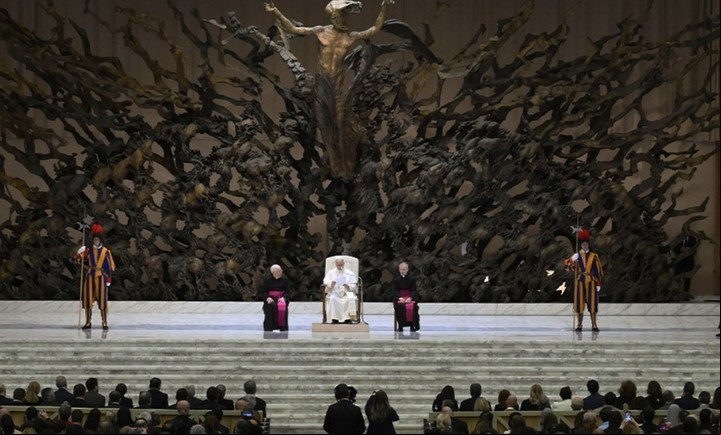 El papa León XIV dio su discurso en Aula Pablo VI ante los representantes de las Iglesias orientales su Jubileo