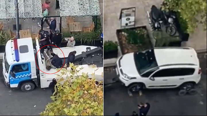 La Plata: una mujer se atrincheró en grúa municipal para evitar que le acarrearan su auto. Foto: captura de video