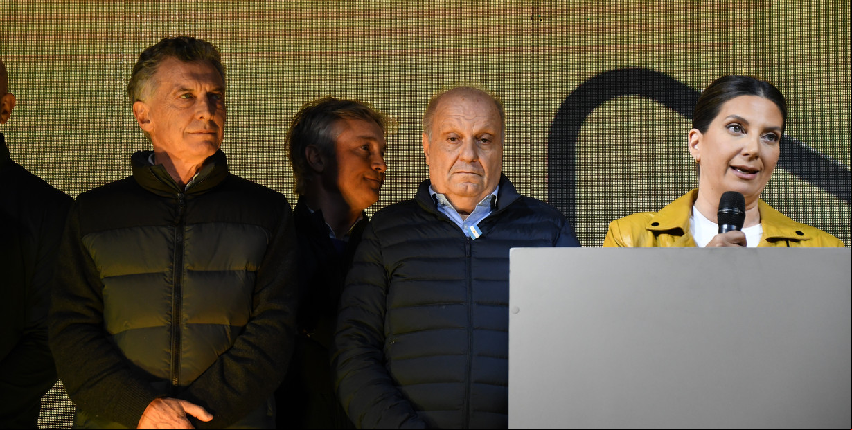 Búnker del PRO. Mauricio Macri y Silvia Lospennato. Foto: Santiago García Díaz