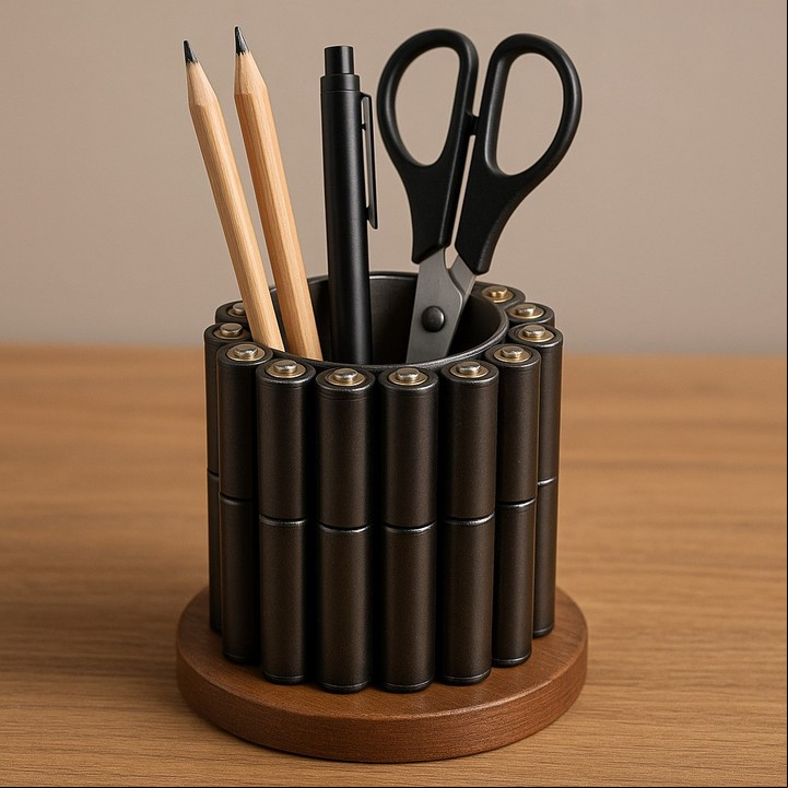 Hacer objetos decorativos con pilas es una forma económica de embellecer el hogar. Foto: generada con IA.